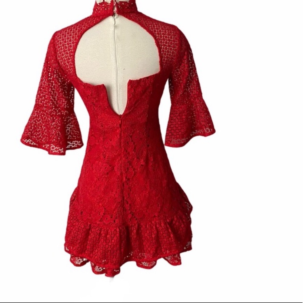 Lea & Viola red crochet mini dress sz- xs - Picture 4 of 5